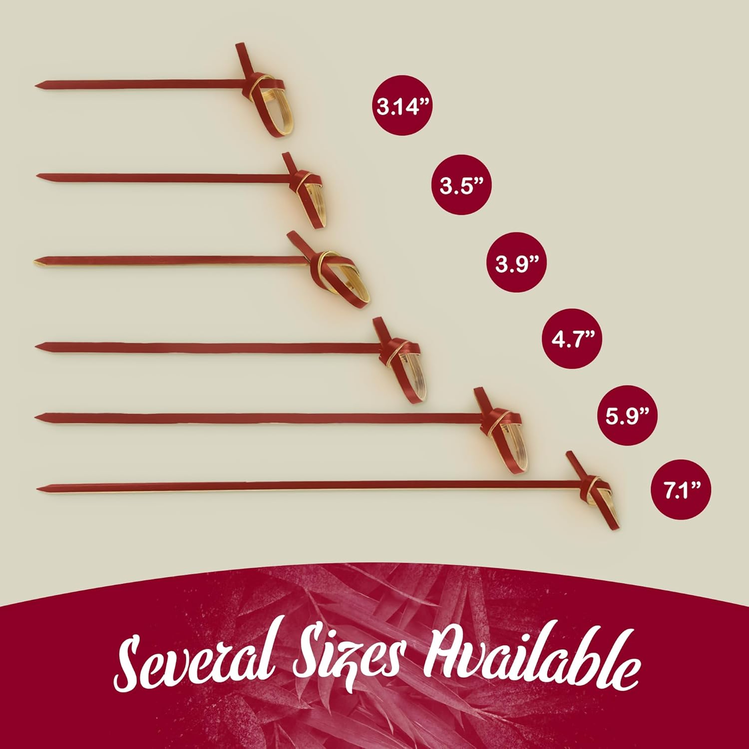 BambooMN 3.5" Bamboo Tea Knot Skewer Picks for Cocktails and Hors' D'oeuvres Party Supplies, 1,000 Pieces