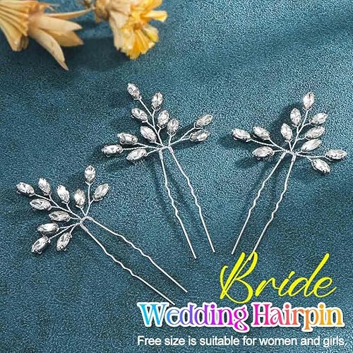 Miniatura 2 de Heread Crystal Bride - Alfileres para el cabello de boda, accesorios para el cabello de novia, pieza para la cabeza para mujeres y niñas (paquete de