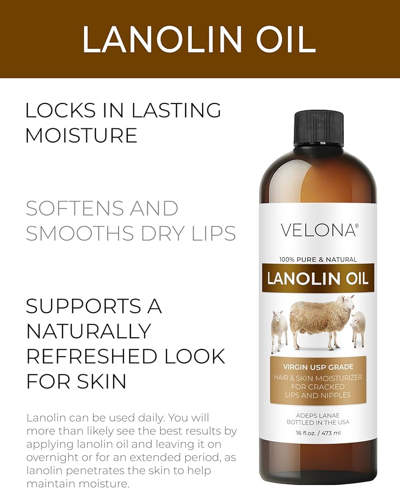Amazon.com : velona Lanolin Oil USP Grade 8 fl oz | 100% Pure and