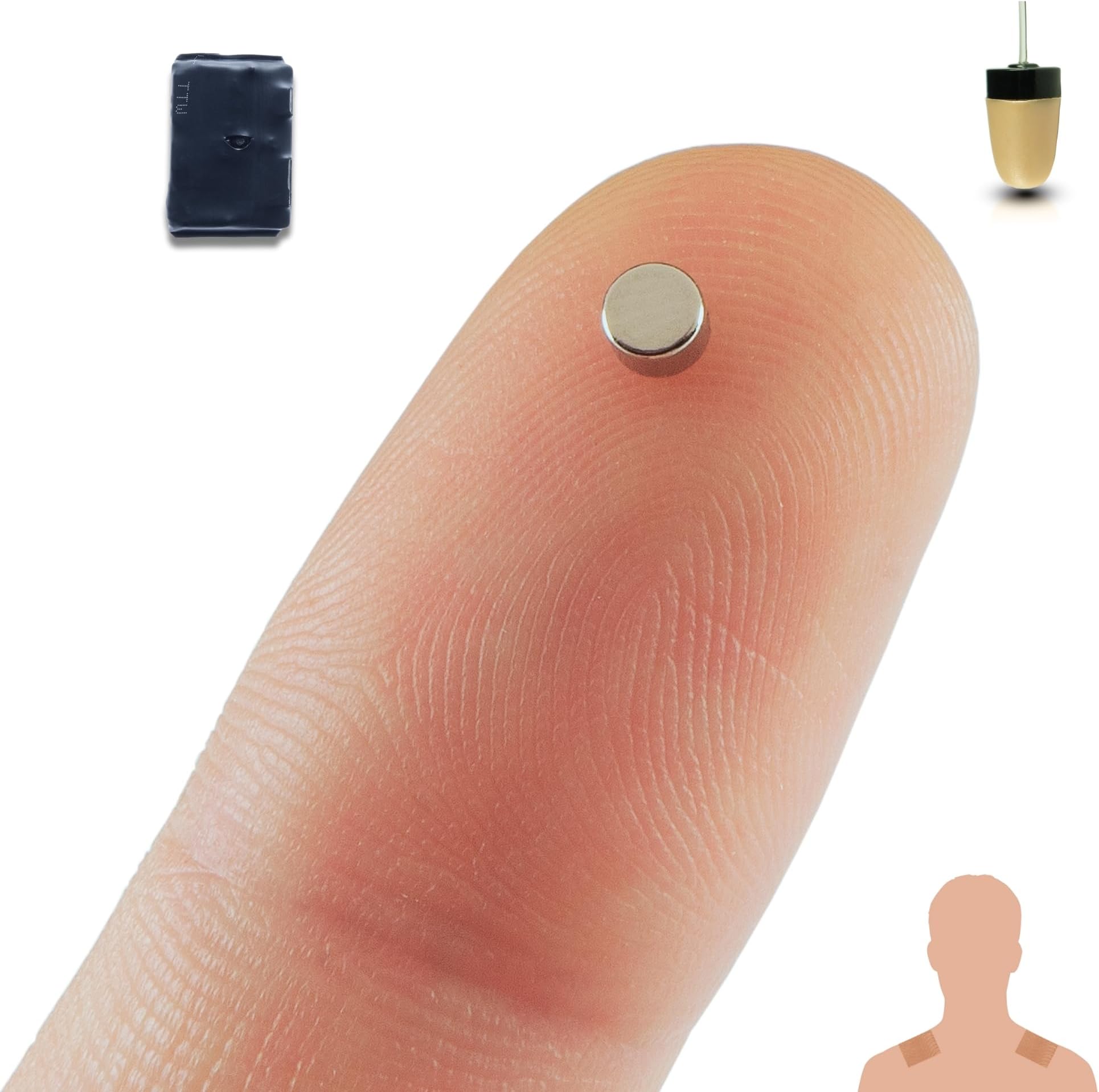 PingaOculto Spy Earpiece GSM Wireless Earphones Invisible Hidden Mini Headset Exam SIM Card Microphone Adhesive Strips - Secret Earphone Micro Ear (Spy Earpiece Nano Piece GSM + Vip Pro SuperMini)