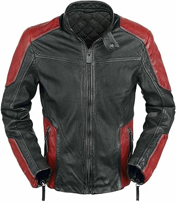Mens Leather Jacket - Cafe Racer Style Motorcycle Leather Jacket Men Real Lambskin