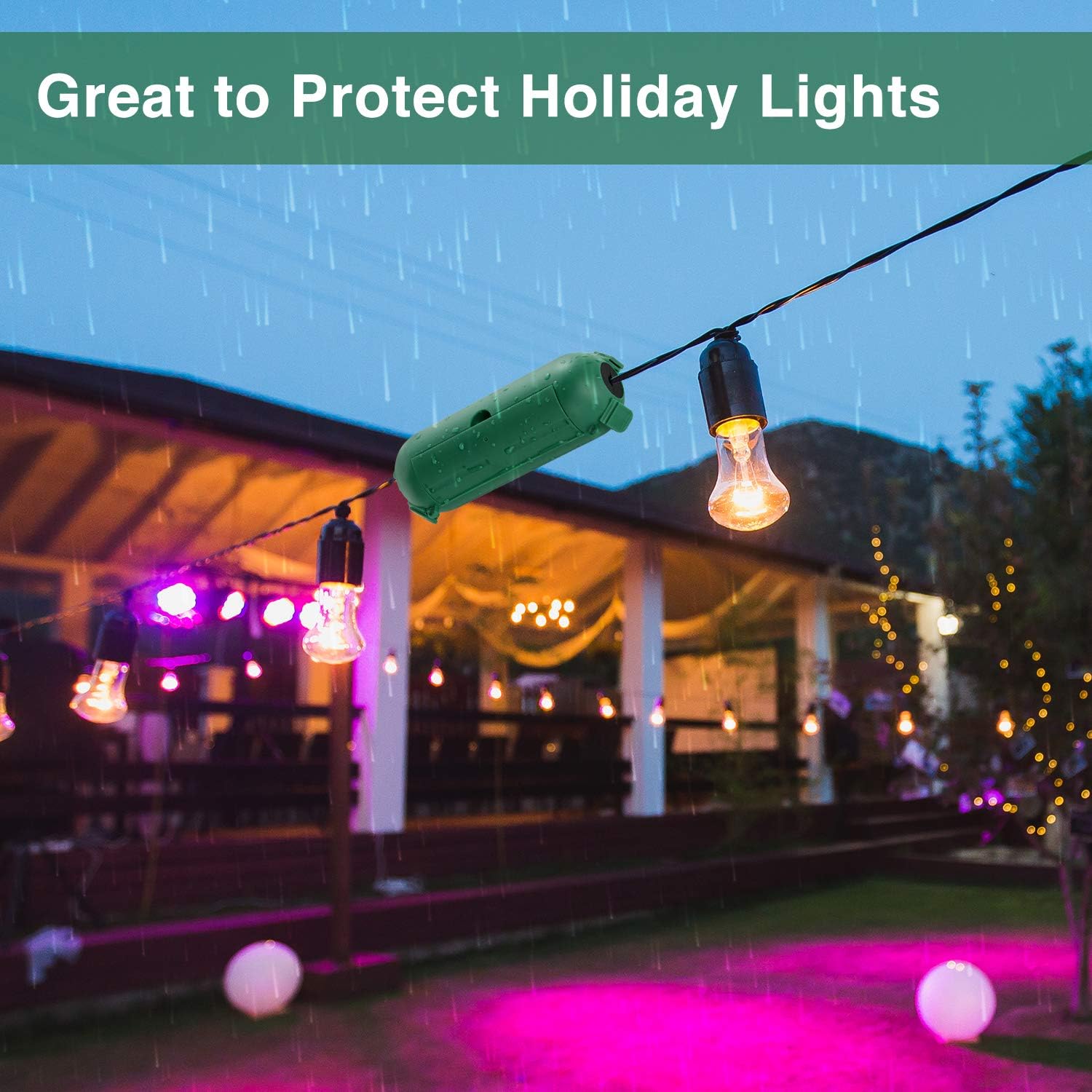 Flemoon Large Outdoor Electrical Box (12.5 x 8.5 x 5 inch), IP54 Waterproof Outlet Box with 6 Pack Outdoor Extension Cord Safety Cover Weatherproof(7.1 x 2.3 x 2.3 inch), Black