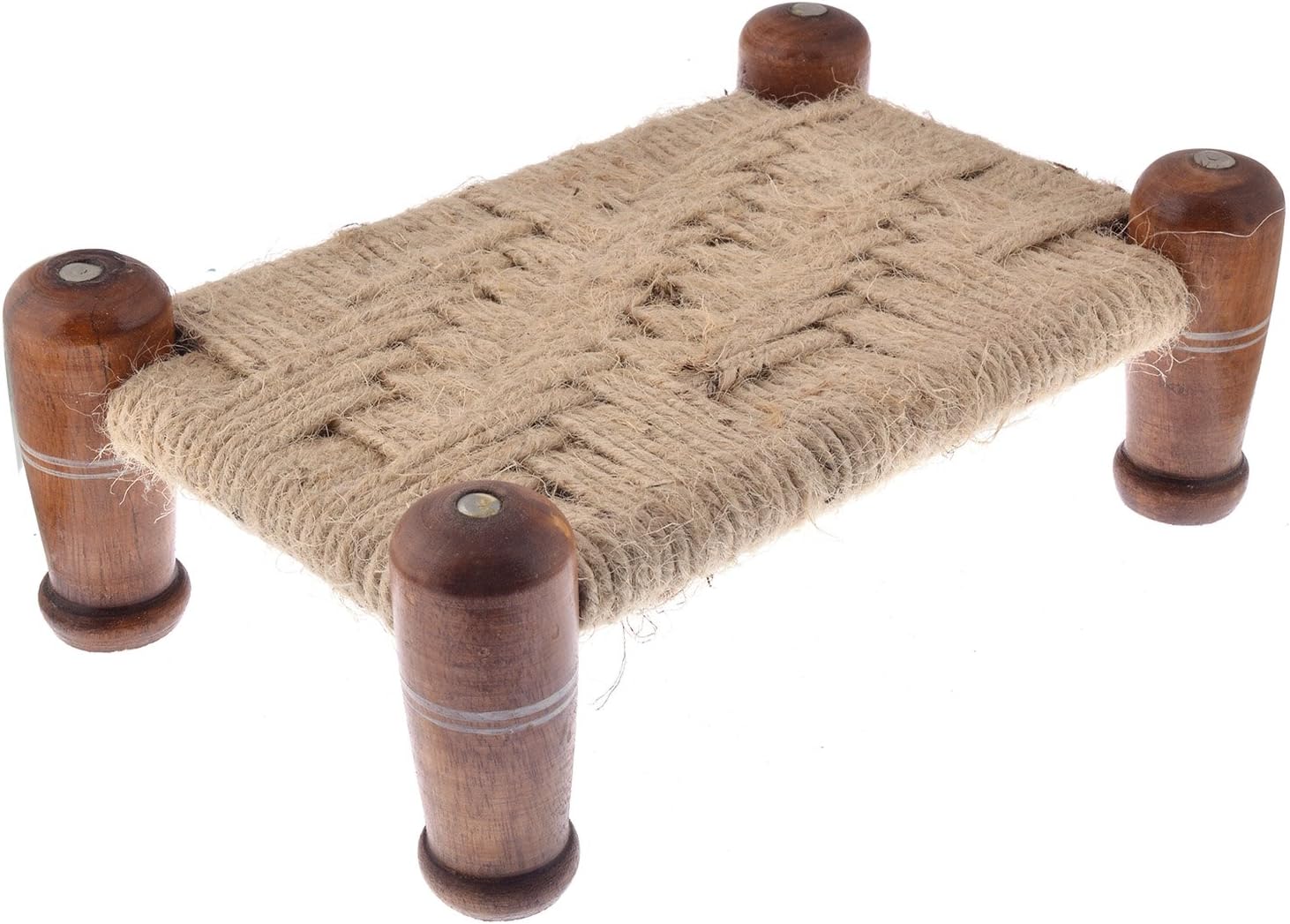 craftsy mix Wood Miniature Charpai Showpiece, 21x14x7, Baige, Brown, 1 Piece