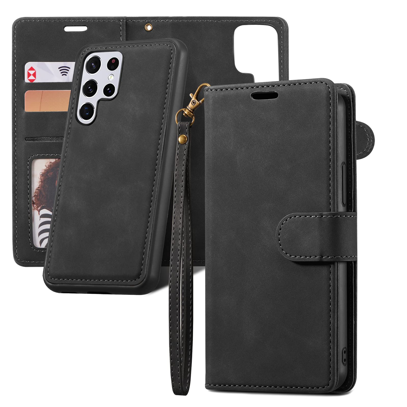 ZAGG Premium Wallet/Folio 2-in-1 Case for Samsung Galaxy S25 Ultra - Black