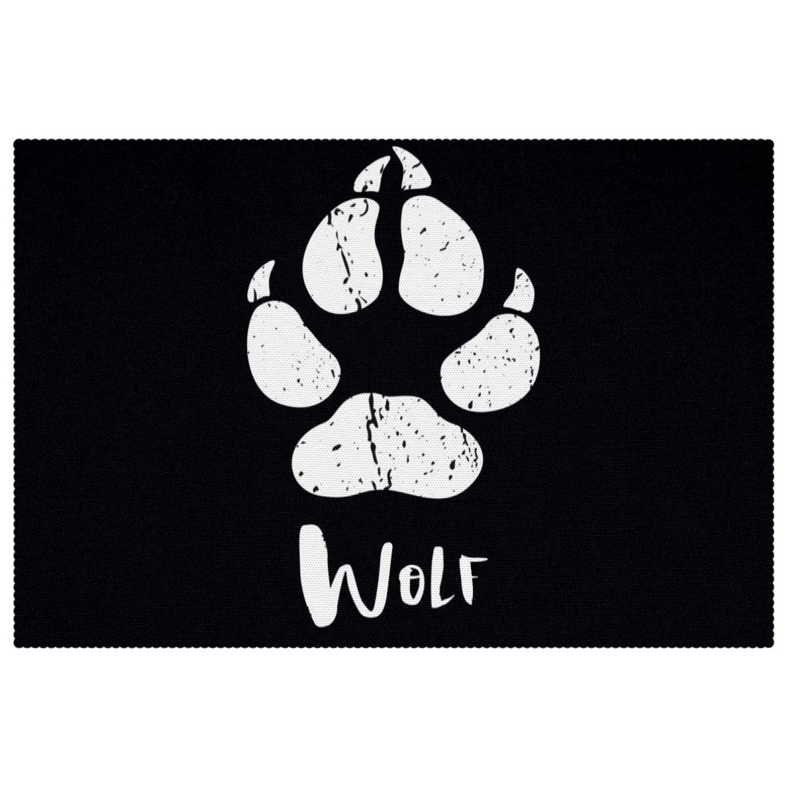 Sets de table motif patte de loup pour repas conviviaux et tables de chalet en bois
