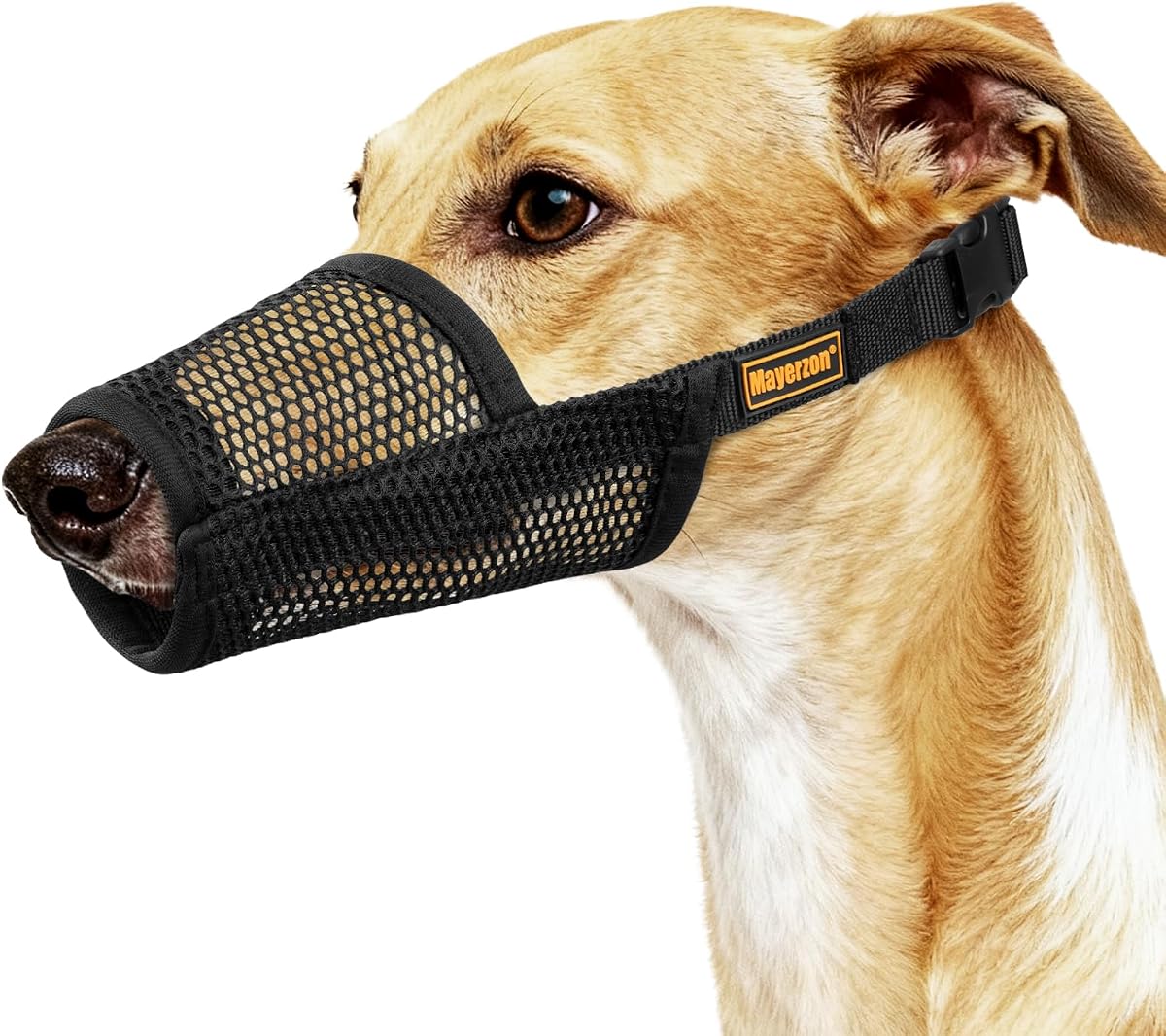 Bozal de malla suave para perros Greyhound Whippet de hocico largo y estrecho | Prevenir mordeduras excesivas Masticar Comer, arreglarse Cortar las uñas Caminar Visitas al veterinario Uso, permitir beber, Transpirable | METRO