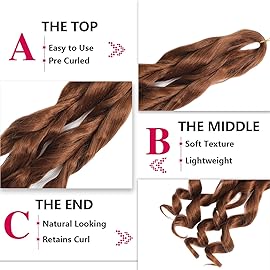 French Curly Braiding Hair 24 Inch 8 Packs - Pre Stretched Bouncy Braiding Hair- Loose Wavy Synthetic Hair Extensions For Black Women (24 inch 8 packs, 30)