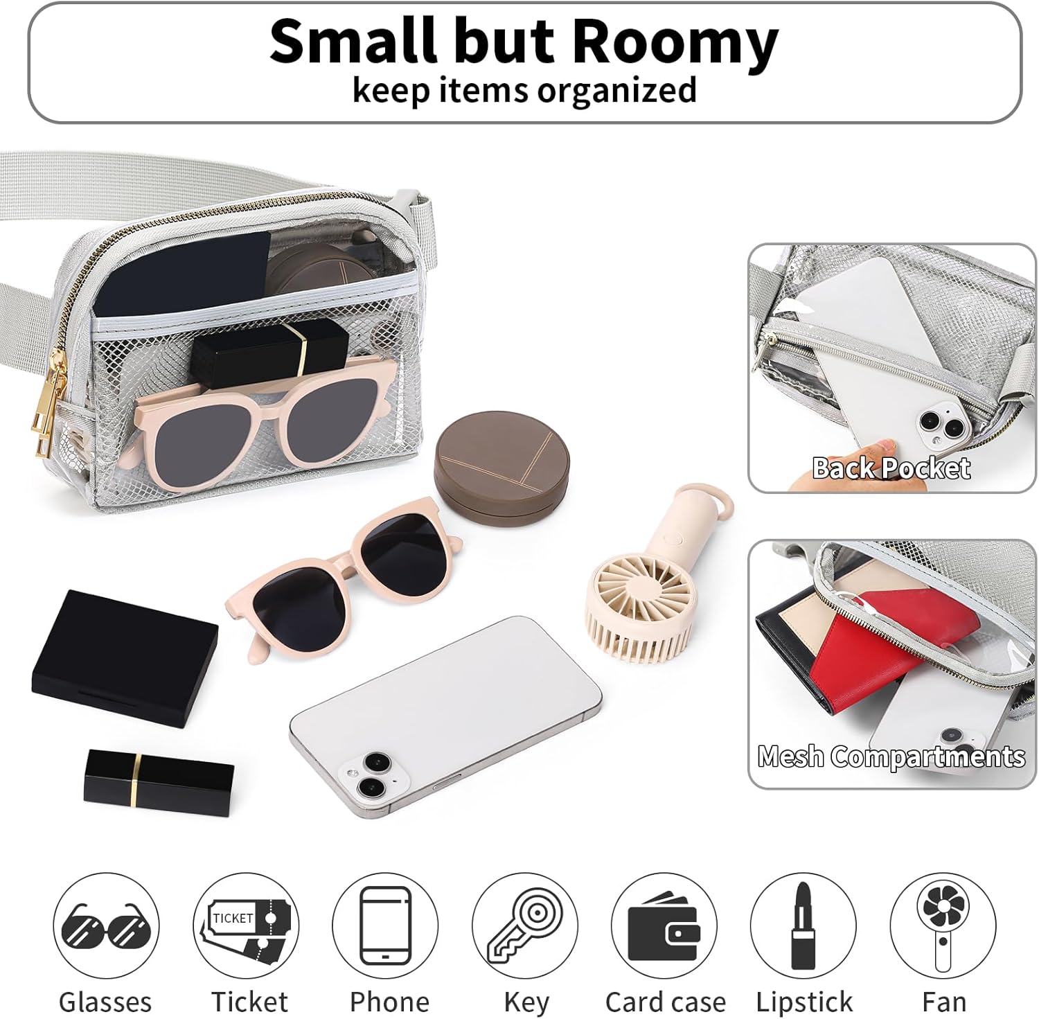 Clear Fanny Pack Stadium Approved, Waterproof Belt Bag for Women Men Fashion Waist Packs Crossbody by Amxnx - Image 3