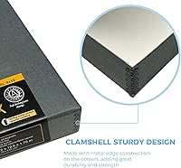 Vista 80 de Lineco Folio Storage Box, Clamshell Design with Metal Edge. 18.5x24.5x1.75 Inches, Archival Boxboard, Preserve Photos, Cards, Magazines, Documents