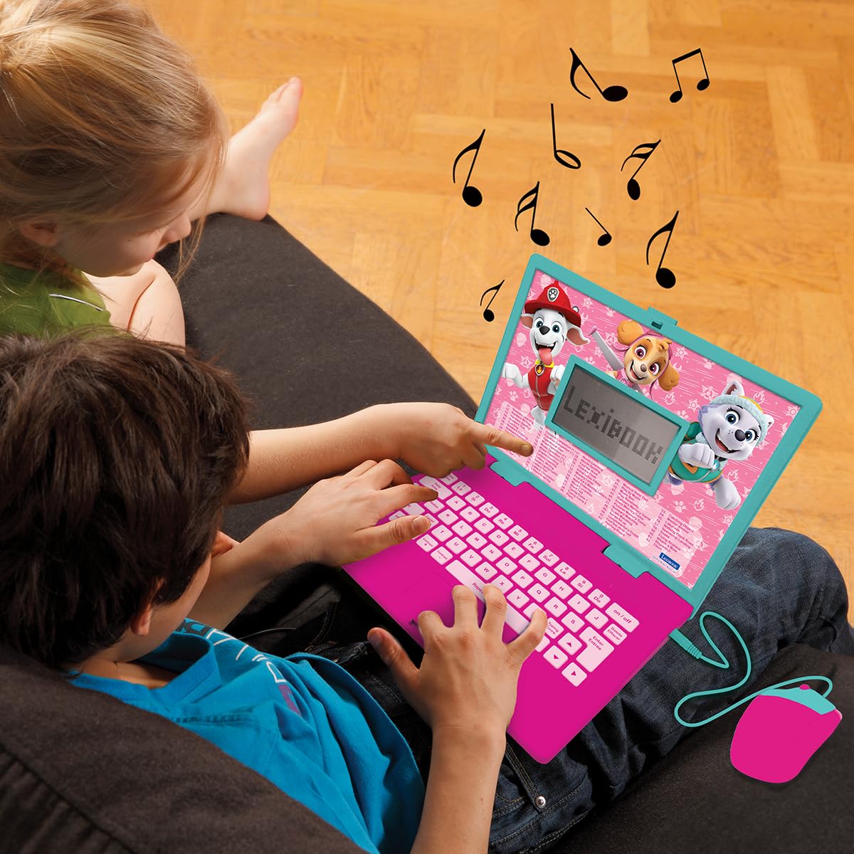 Lexibook Pat'Patrol, dwujęzyczny francuski/angielski komputer edukacyjny, zabawka dla dzieci z 124 zajęciami do nauki, zabawy i gry na pianinie, różowy, JC598PAGi1LXB