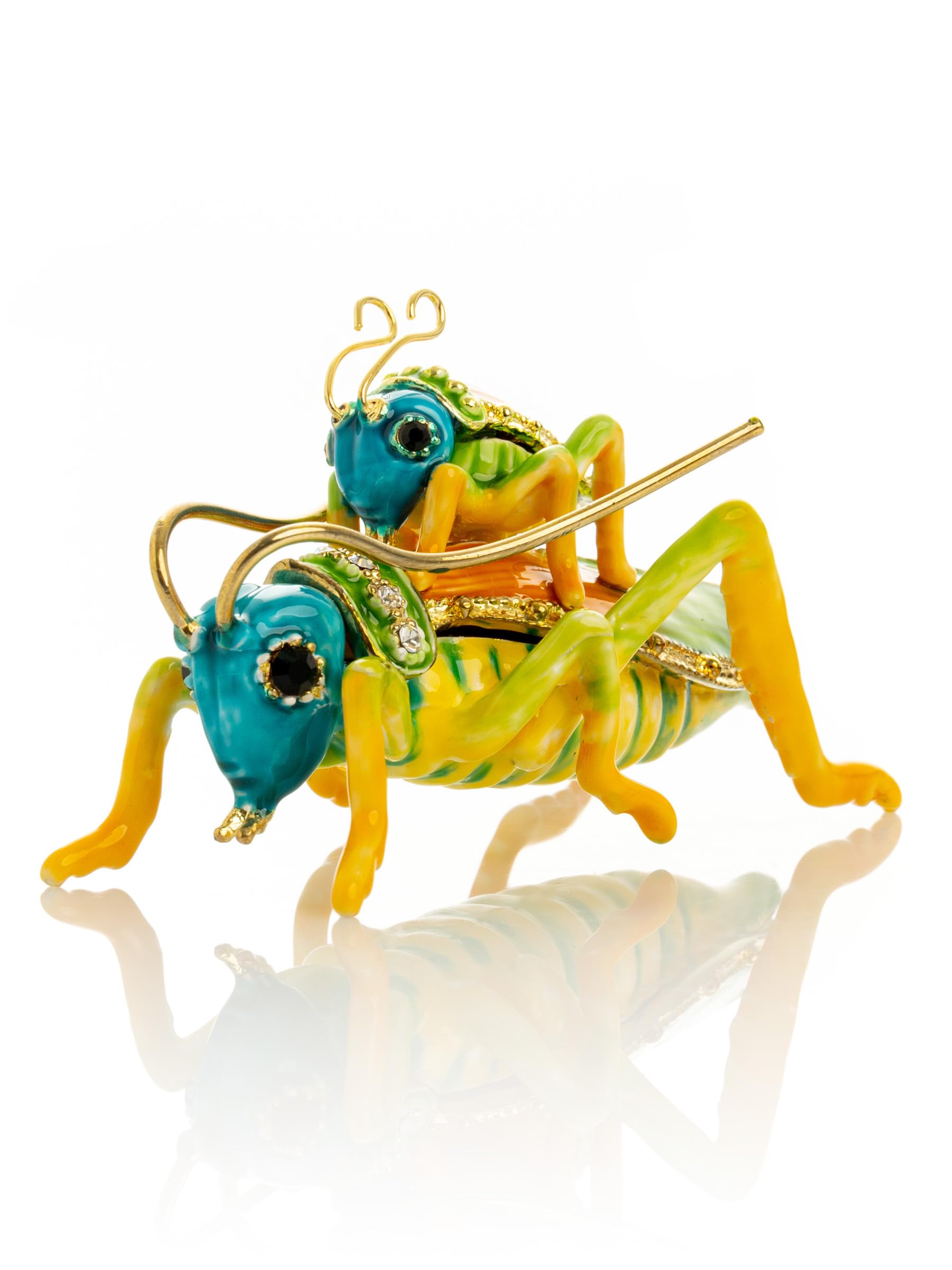 Keren Kopal Grasshopper with a baby on the back Trinket Box