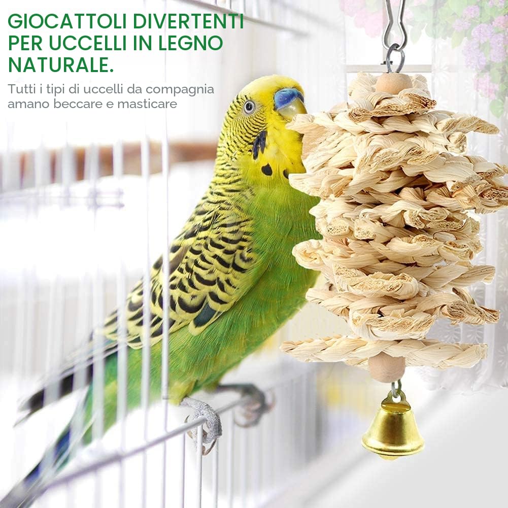 Giocattoli per pappagalli per uccelli, 18 pezzi accessori per gabbia per uccelli, giocattolo per scaletta, giocattolo da masticare, are, fringuelli e altri piccoli animali domestici