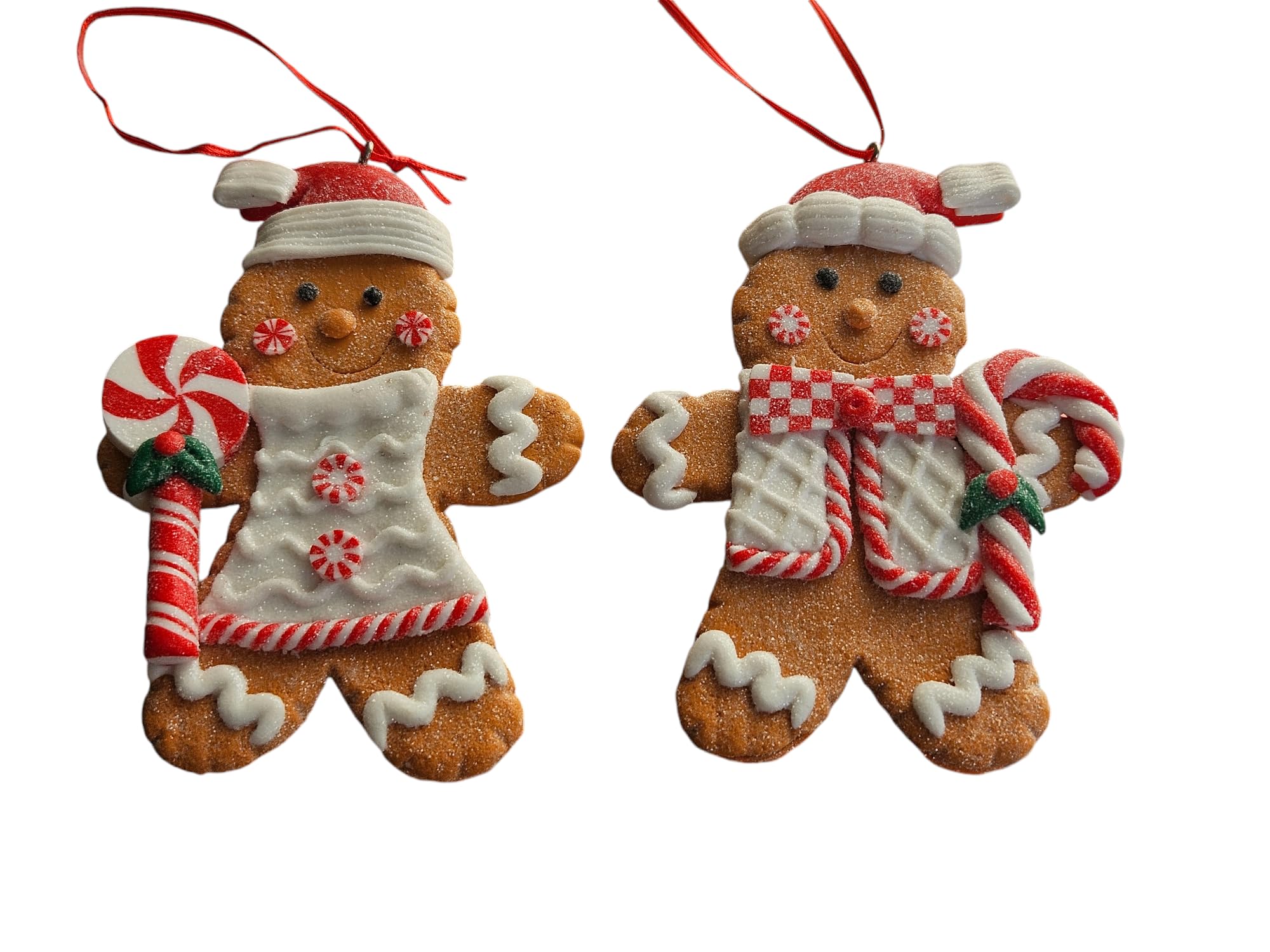 Breeze Handicrafts Ceramic Hanging Ginger breadman for Christmas Tree Toy Present to Kid Hanging in Crib Set Xmas Ornaments HD 134 (Multicolor Ginger BREADMAN)
