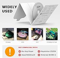 Vista 5 de Reshow Kit limpiador de discos de lente láser para reproductor de CD y DVD sin rayar la óptica, incluye paño de microfibra, disco de limpieza
