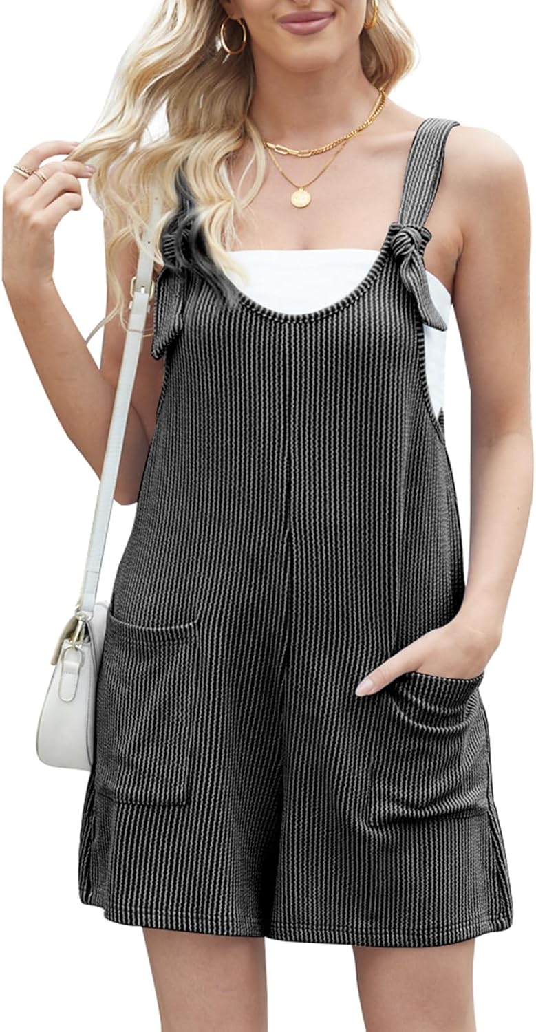 VUTRU Womens Summer Casual Rompers Adjustable Shorts Overalls Loose Jumpsuits Summer Outfits With Pockets