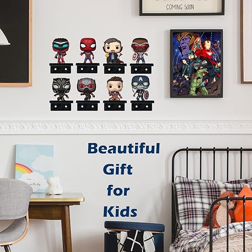 Miniatura 11 de Paquete de 12 estantes de acrílico transparente para cajas Funko Pop, estante de exhibición de pared para figuras de juguete coleccionables, figura