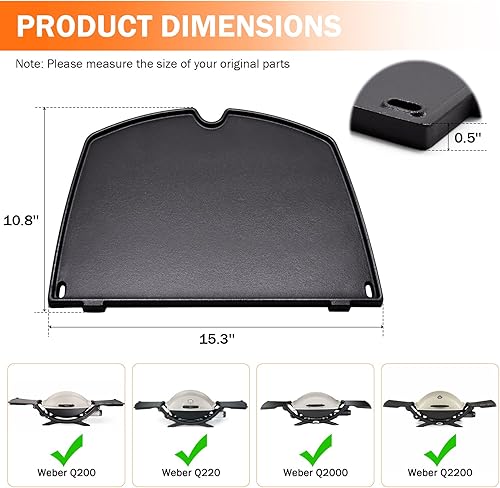 Miniatura 2 de Criditpid Tubo de quemador de parrilla 41862 para Weber Q200, Q220, Q2000, Q2200, 396000, 396001, 396002, 566002, 53060001, 20.5 pulgadas 304 piezas