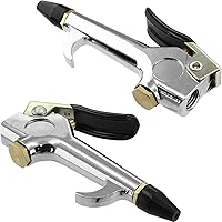 Bonsicoky 2PCS 1/4" NPT Lever Blow Guns with Rubber & Safety Tip Nozzles - Powerful Air Tool for Auto Repair & Home Cleaning