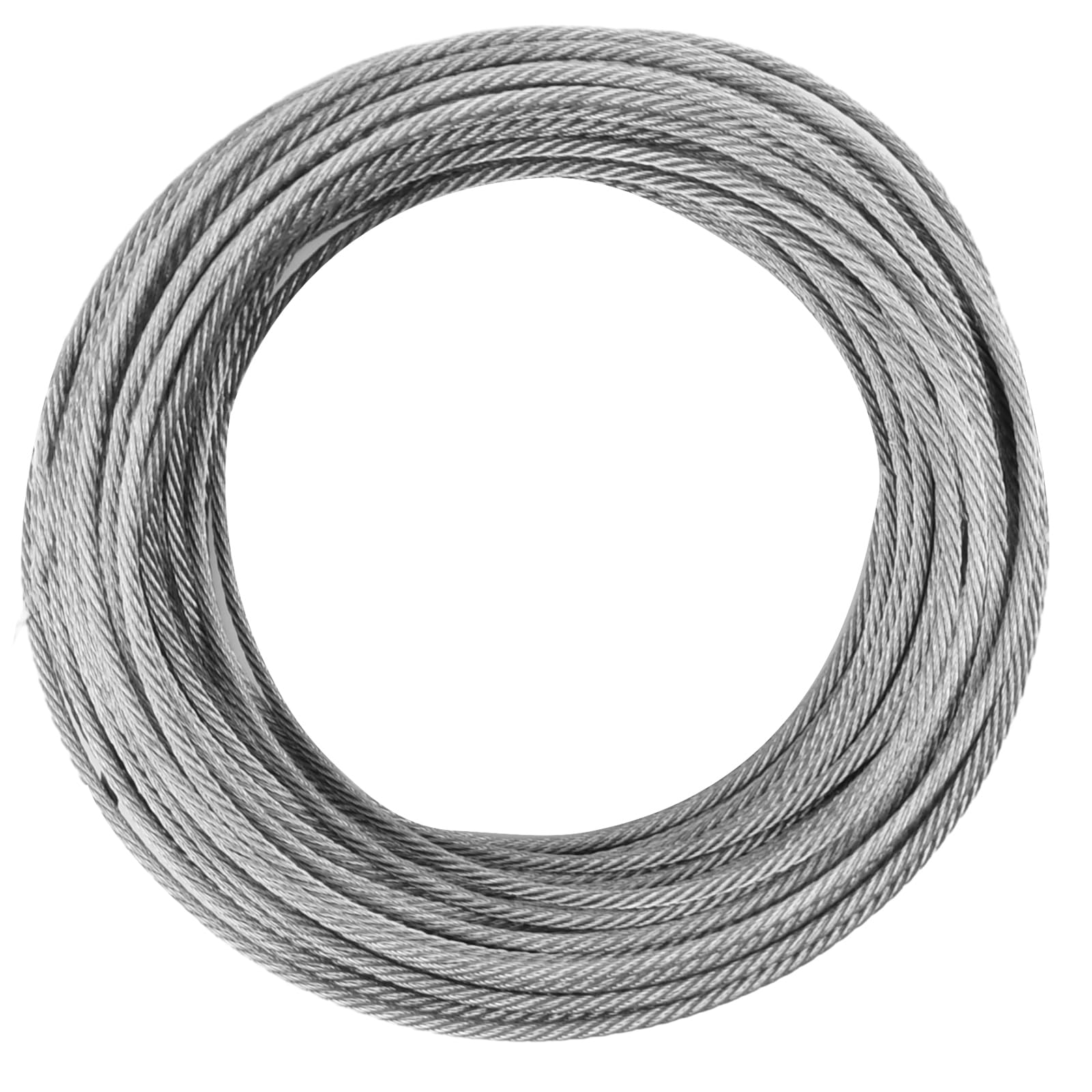 Przewód ze stali nierdzewnej 3 mm, 7 x 7 linka metalowa ze stali nierdzewnej, 30 m drut ze stali nierdzewnej, 352 lbs (160 kg) Nośność / 1404 lbs (637 kg) maks