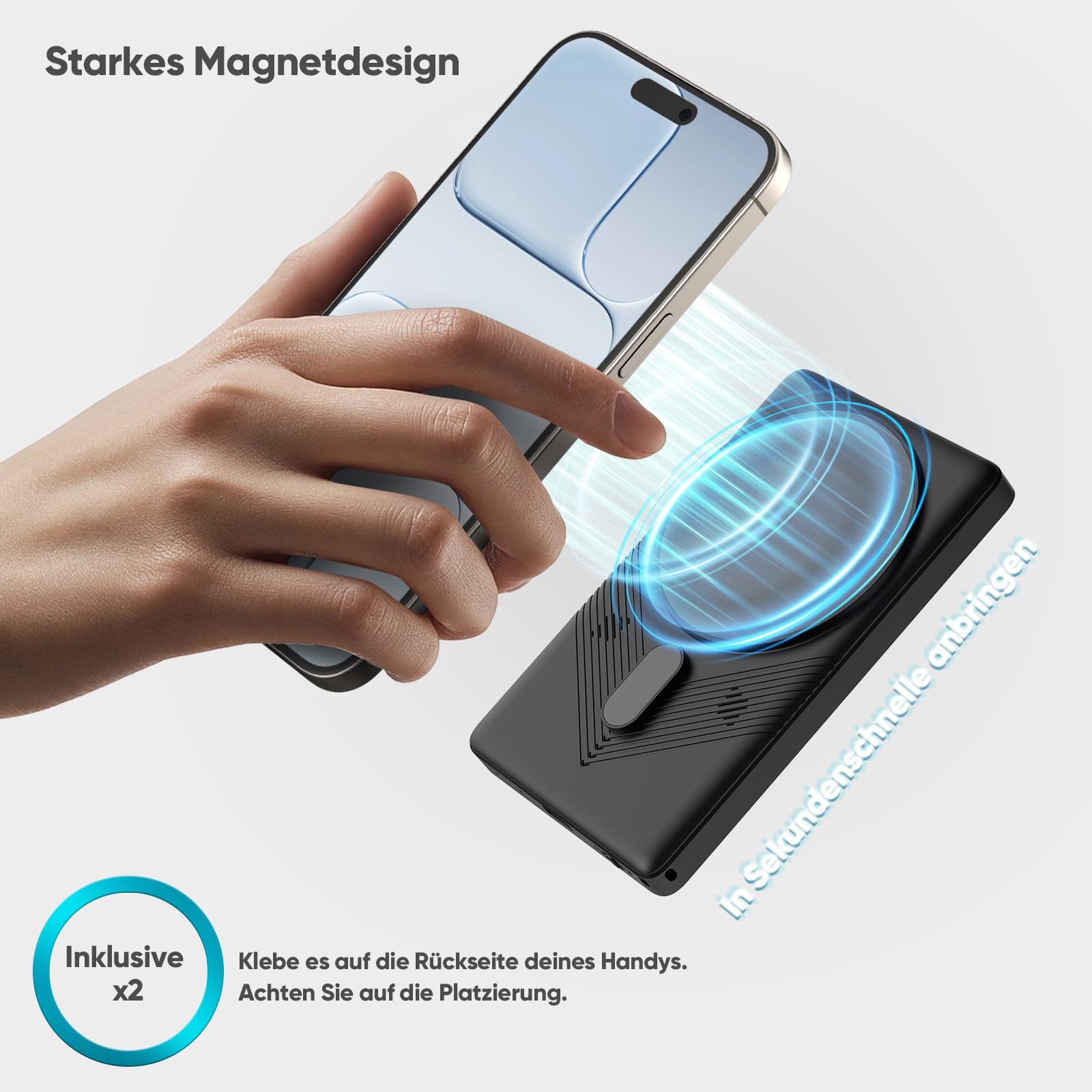 Rottogoon Selfie-Monitor Touchscreen für iPhone 7-17, 4 Zoll 4 K 30 fps, magnetischer Rückkamera-Monitor mit Lautsprecher für Vlog, YouTube, Tiktok, Live-Streaming, Videoaufnahme, Content Creator, P2P