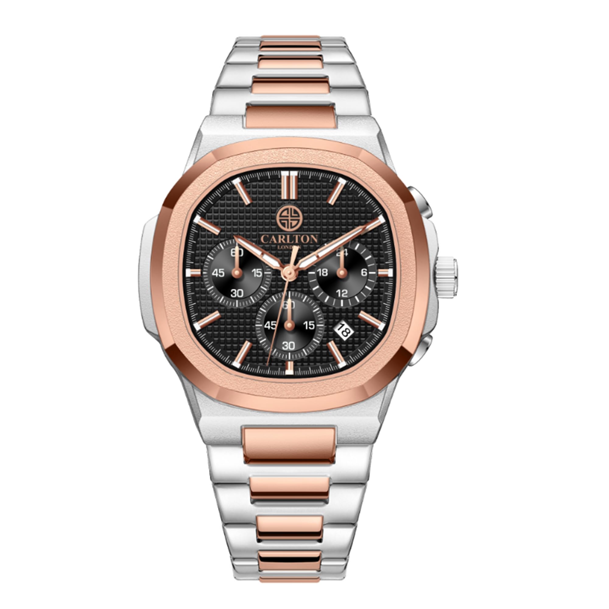Carlton London Men Stainless Steel Analog Watch | Multicolor Waterproof Watches for Men Boys Male | Fashionable Trendy Quartz Movement Wrist Watch - CLSDTBLKM (B0DFMPCC1G) Amazon Price History, Amazon Price Tracker