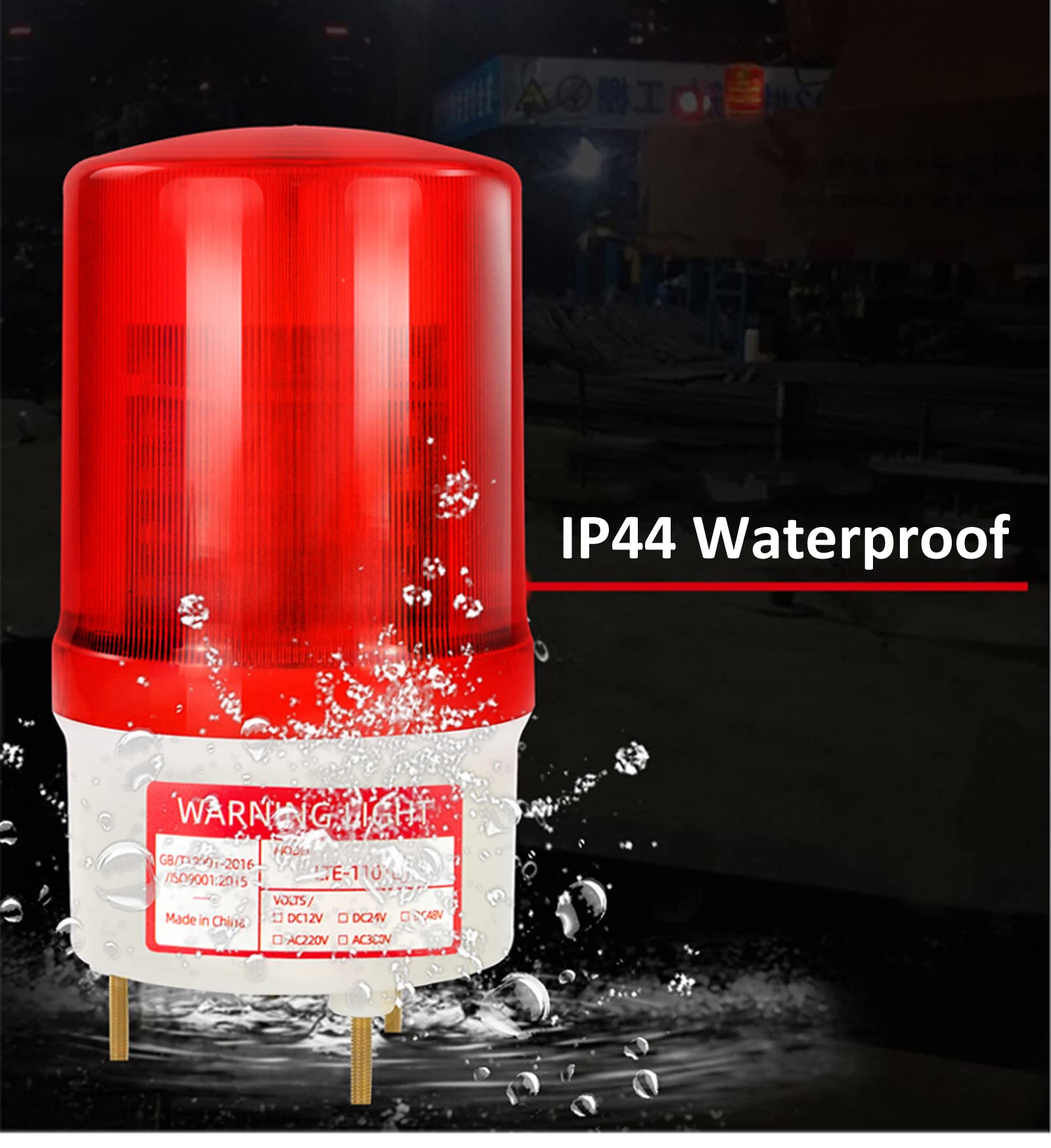 Y DIANS S Rotating Warning Strobe Light, Industrial Beacon Flashing Lights with 90dB Buzzer Emergency Security Alarm Siren for Factories, workshops, Equipment DC24V