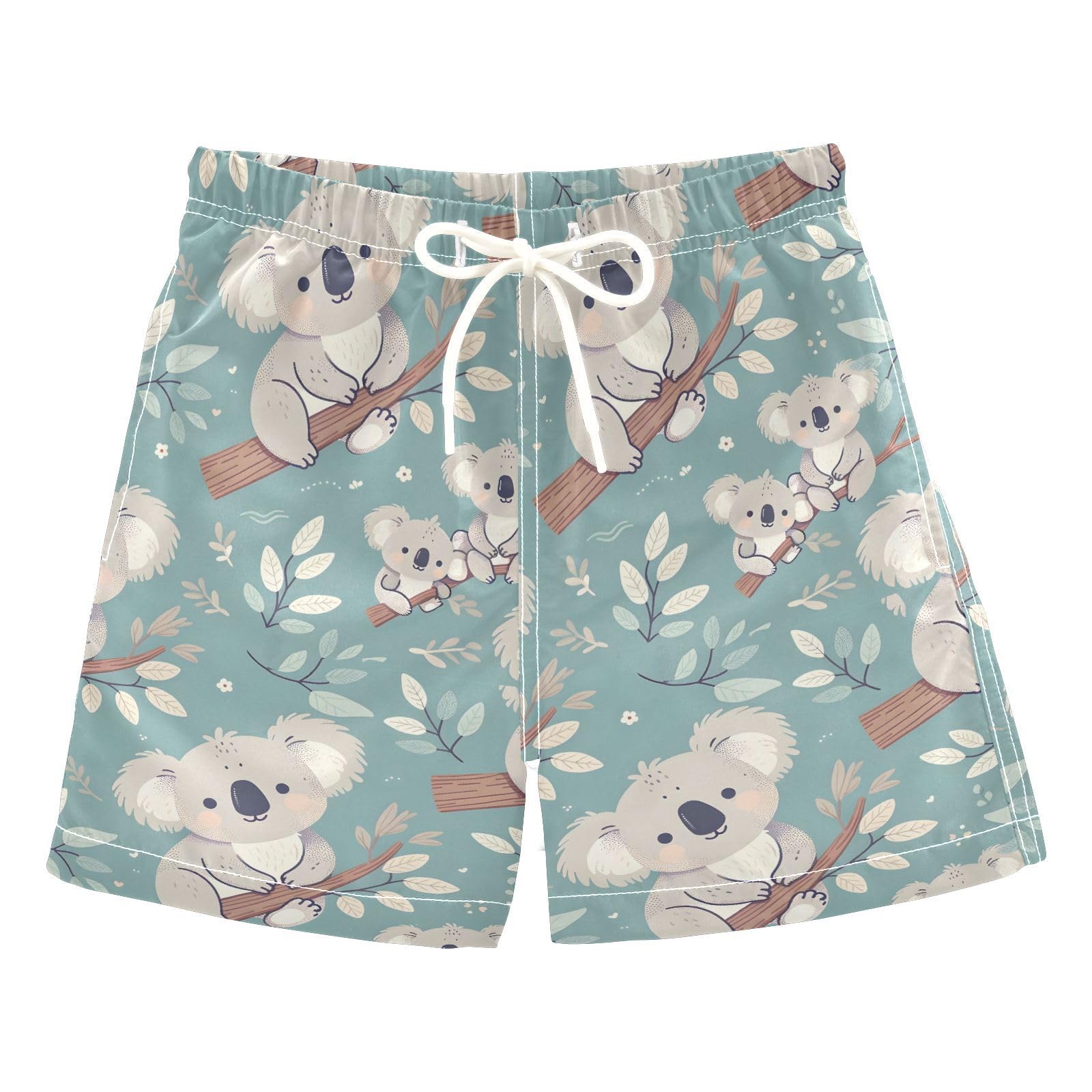 ALAZA Cute Koala Bear Branches Boys' Swim Trunks Beach Shorts Quick Dry Swimsuit 5T Multicoloured