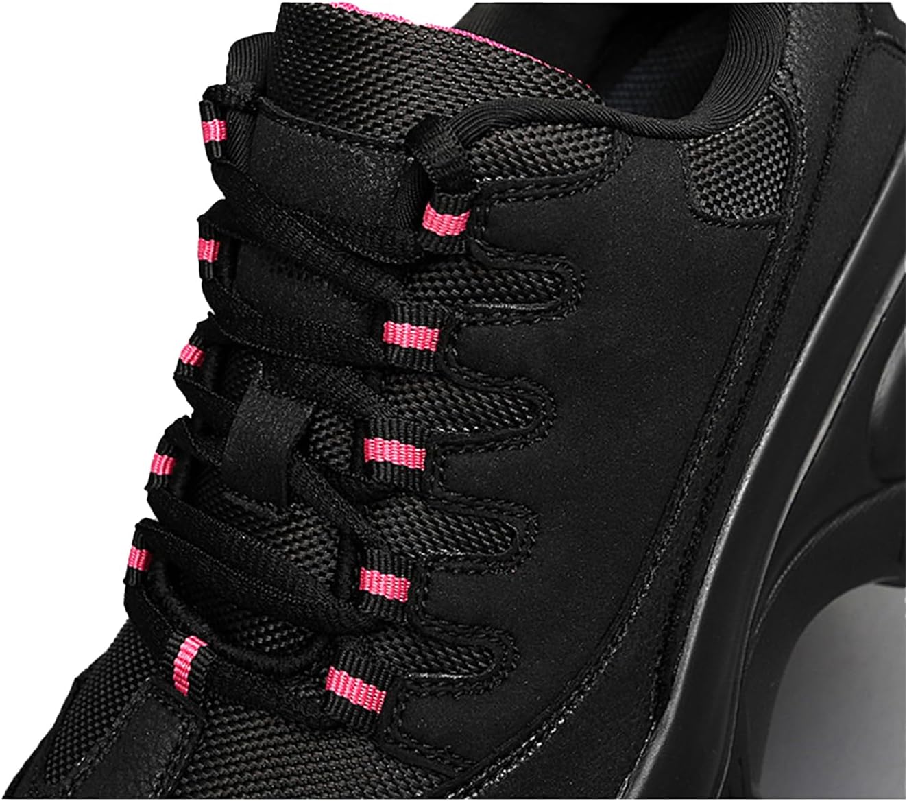 Women's Fashion Platform Chunky Sneakers Lace Up Comfortable Wedge Walking Sport Sneakers Casual Non-Slip Running Shoes - Image 2