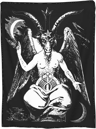 Miniatura 2 de Baphomet - Manta satánica de forro polar para iglesia ultra suave, micromanta para ropa de cama, decoración de sala de estar, sofá, manta de 40 x 30