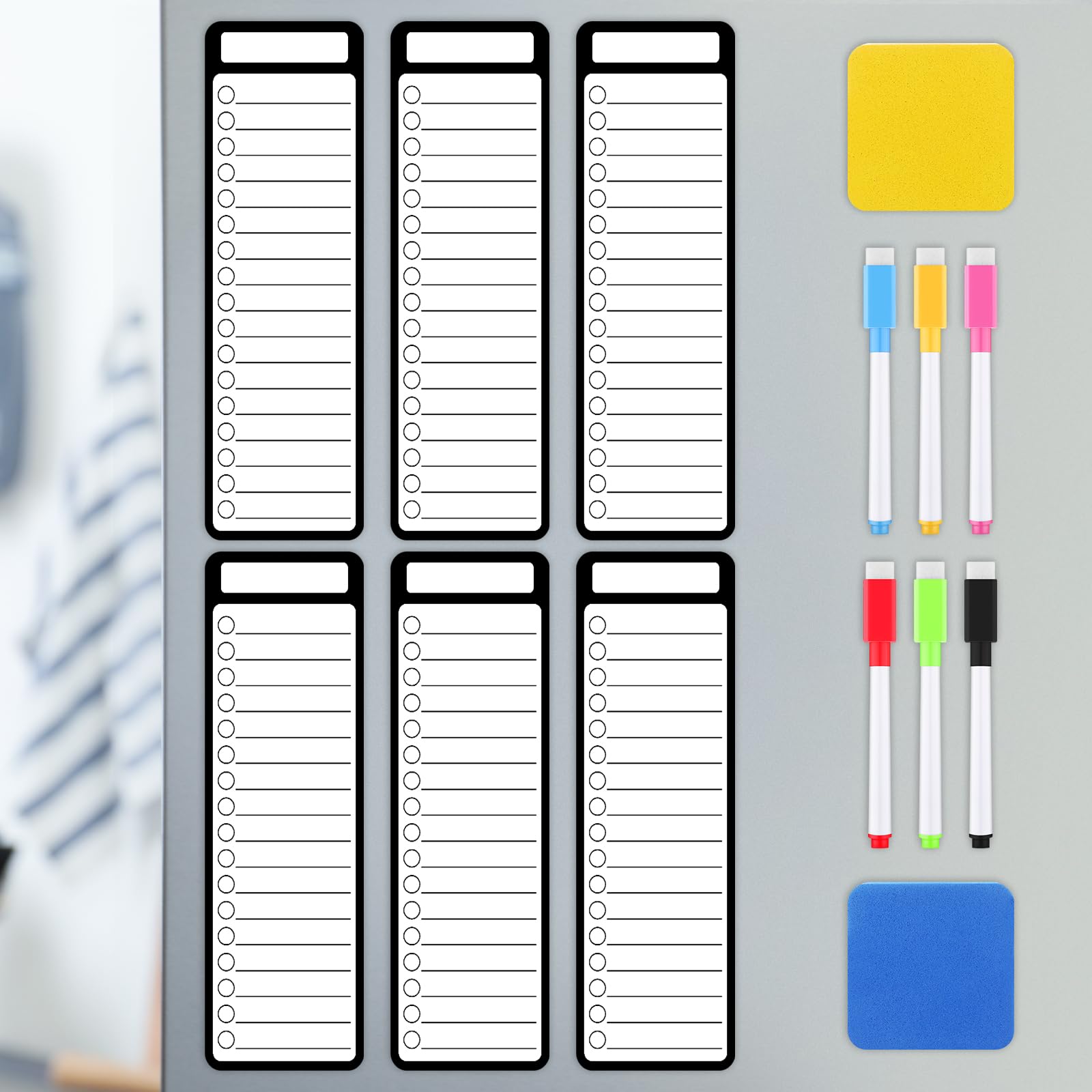 Outus Set of 20 Magnetic Dry Erase Board Magnetic to Do List for Fridge 11.8 x 3.94'' Notepads with Erasable Pen and Board Eraser for Grocery Kitchen