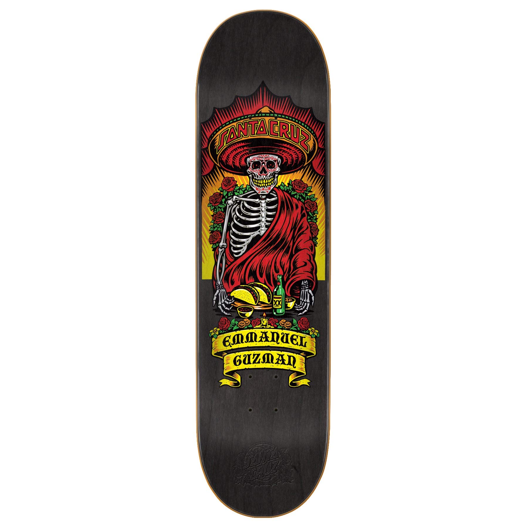 Santa Cruz Pro Guzman Dine With Me Skateboard Deck Black 8.27