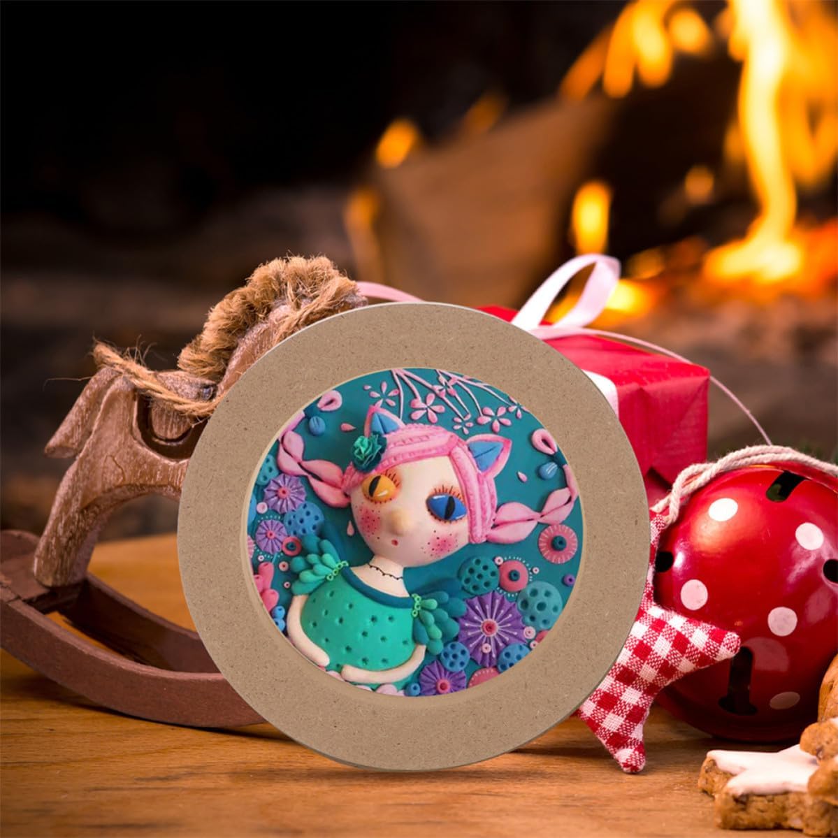 Wooden Canvas Boards for Painting, Round Panels, 20cm