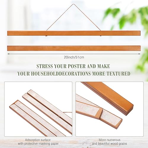 Miniatura 3 de Marco magnético para colgar pósteres, 6 unidades, de 20 pulgadas de ancho, 20 x 28, 20 x 30, 20 x 26 pulgadas, de madera maciza, para colgar