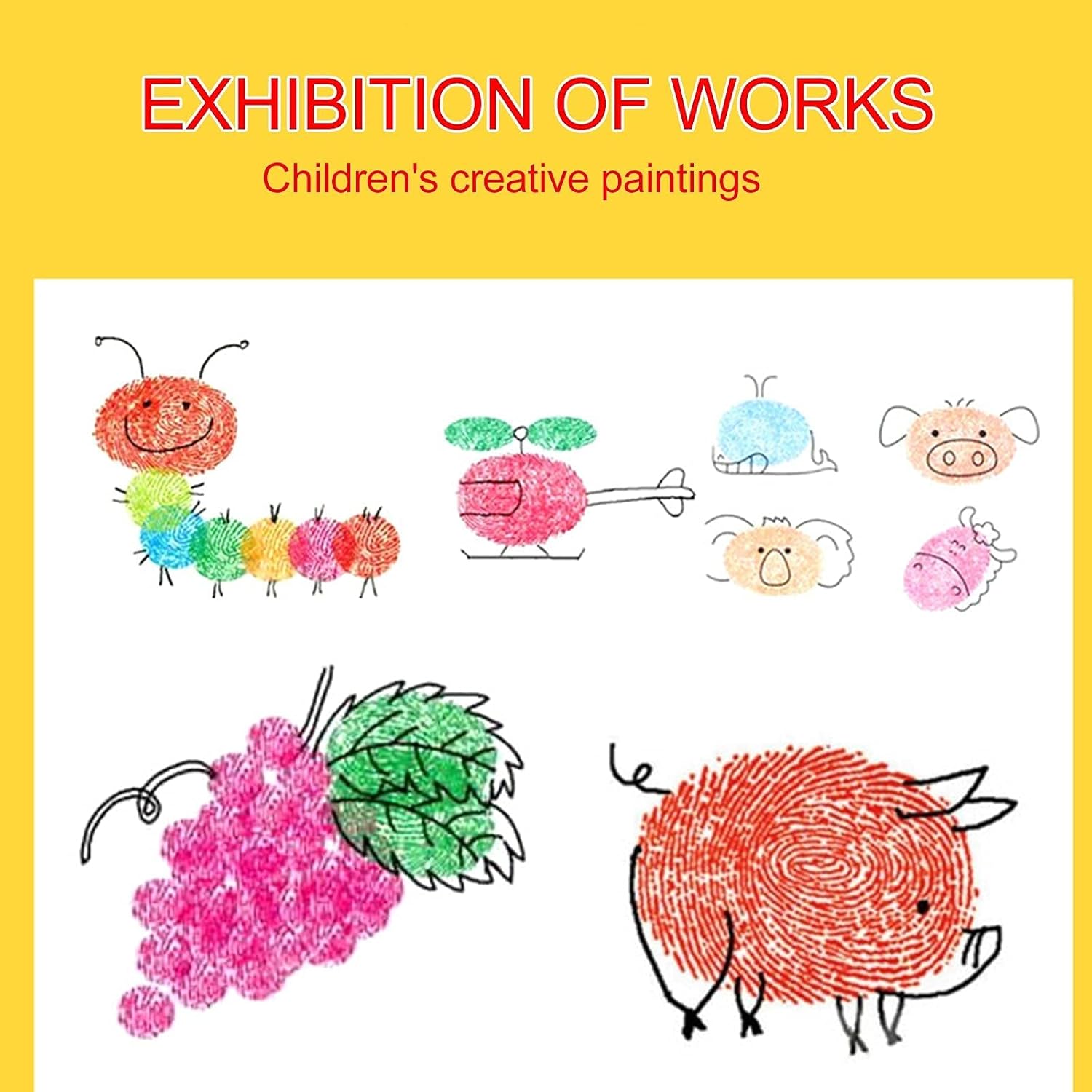 Funny Finger Painting Kit finger paint Washable Kids Paint Paint for Kids Finger Paint for Toddlers Non Toxic Washable Children's Paints Painting Supplies for Drawing 12 Colors with Painting Book : Toys & Games