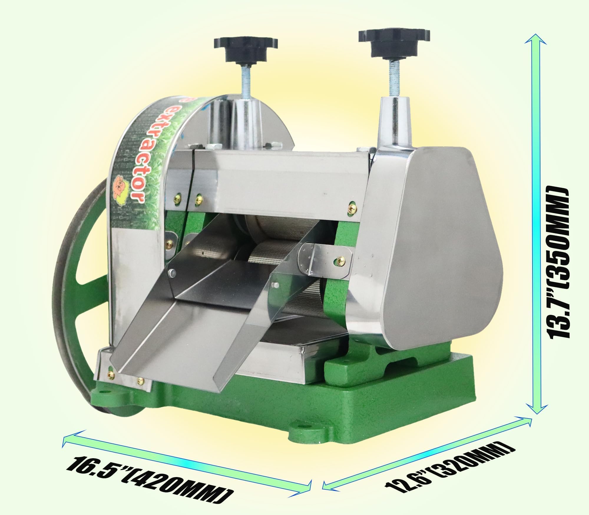 IntXanth Manual Sugar Cane Juicer Machine, Commercial Sugarcane Juicer, 110-330 lb/h Output Sugar Cane Press Juicer Machine, Sugar Cane Juicer Extractor Squeezer with Large Crank