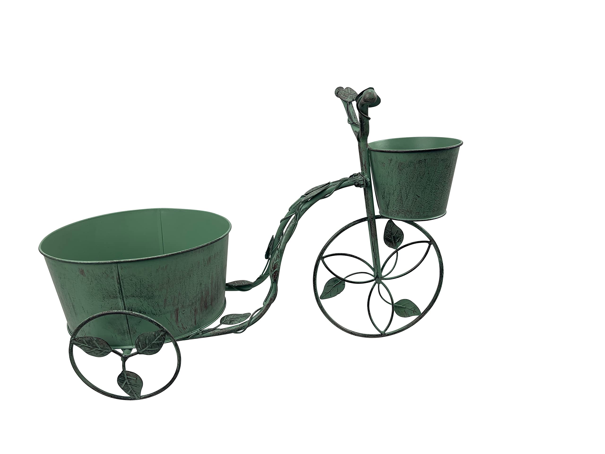 Red Carpet StudiosFlower Pot Metal and Iron Planter, 2-Pot 20" Wide, Patina Tricycle
