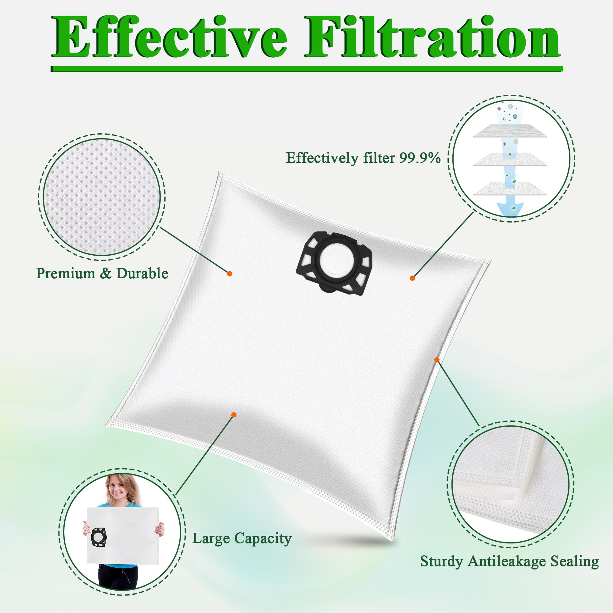16 Staubsaugerbeutel Für Kärcher - Perfekte Passform Für Nass-/Trockensauger