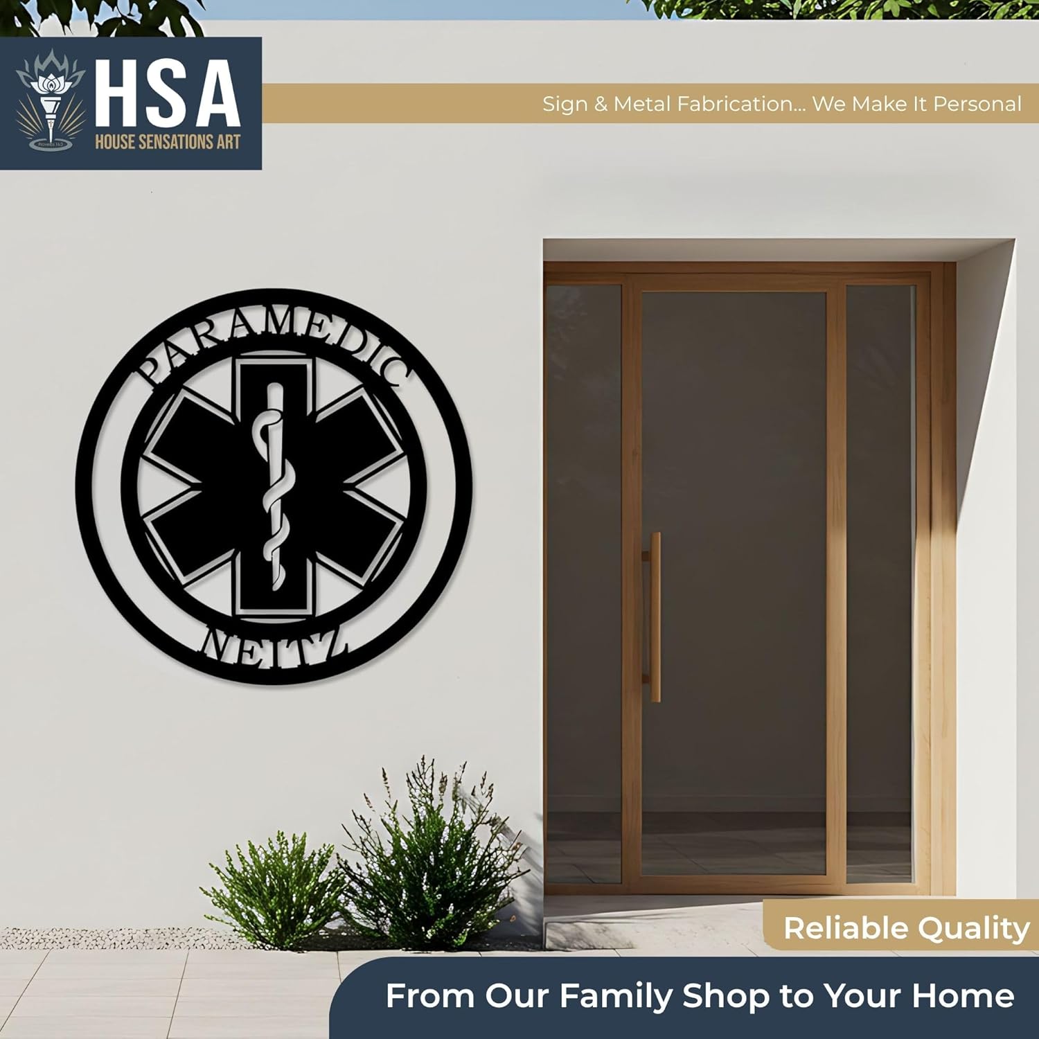 Medical Caduceus Custom Name Sign – Personalized EMT EMS Paramedic Metal Wall Art, First Responder & Medic Appreciation Gift - Image 3