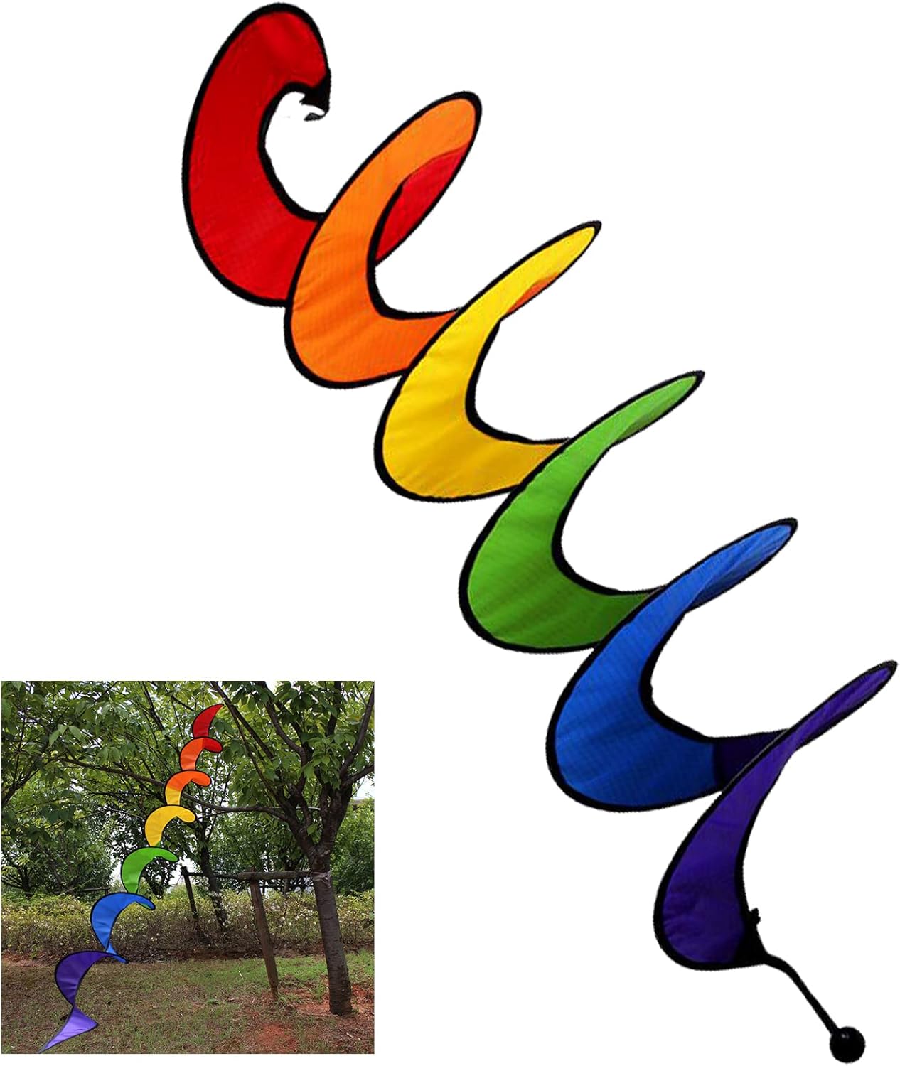 Kit De 3 Girouettes Spirale Colorées - Moulin à Vent Jardin 80 Cm - Décoration Extérieure Rotative Pour Pelouse, Camping, Fêtes