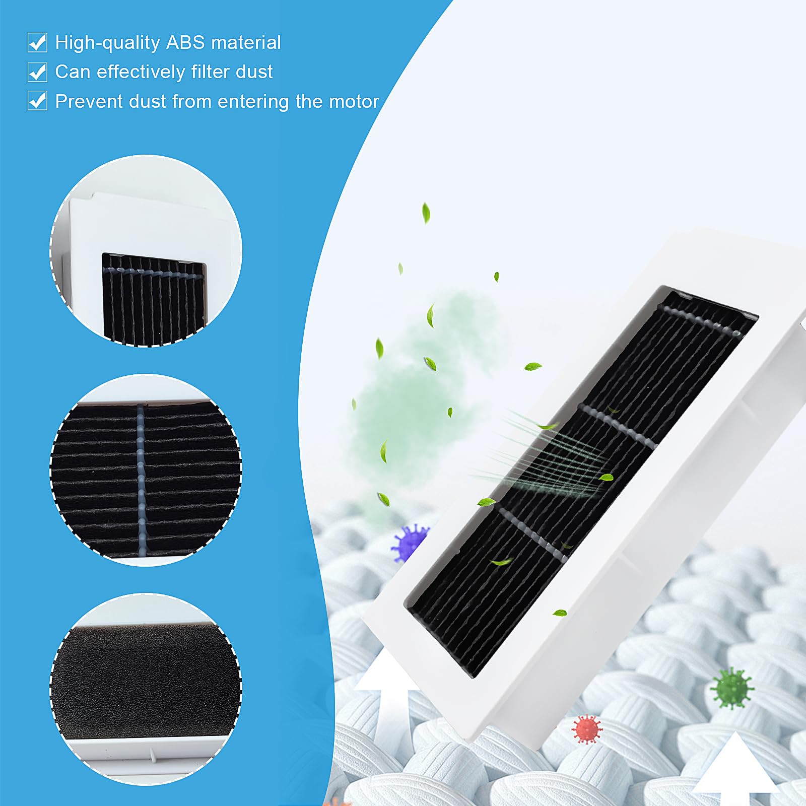 SOBEAU Kit di Ricambio per ECOVACS DEEBOT X5 Omni/ X5 Pro Aspirapolvere, 1 Spazzole Principali, 6 Spazzole Laterali, 6 Panni Mop, 4 Filtri HEPA, 4 Sacchetti per Polvere, Accessori per DEEBOT X5