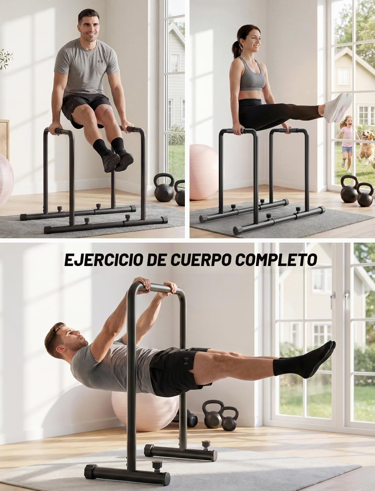 YOLEO Barra de inmersión ajustable, estación de inmersión de 1100 libras, barra de fitness funcional portátil con conector de seguridad, soporte de inmersión resistente, barra de presión corporal