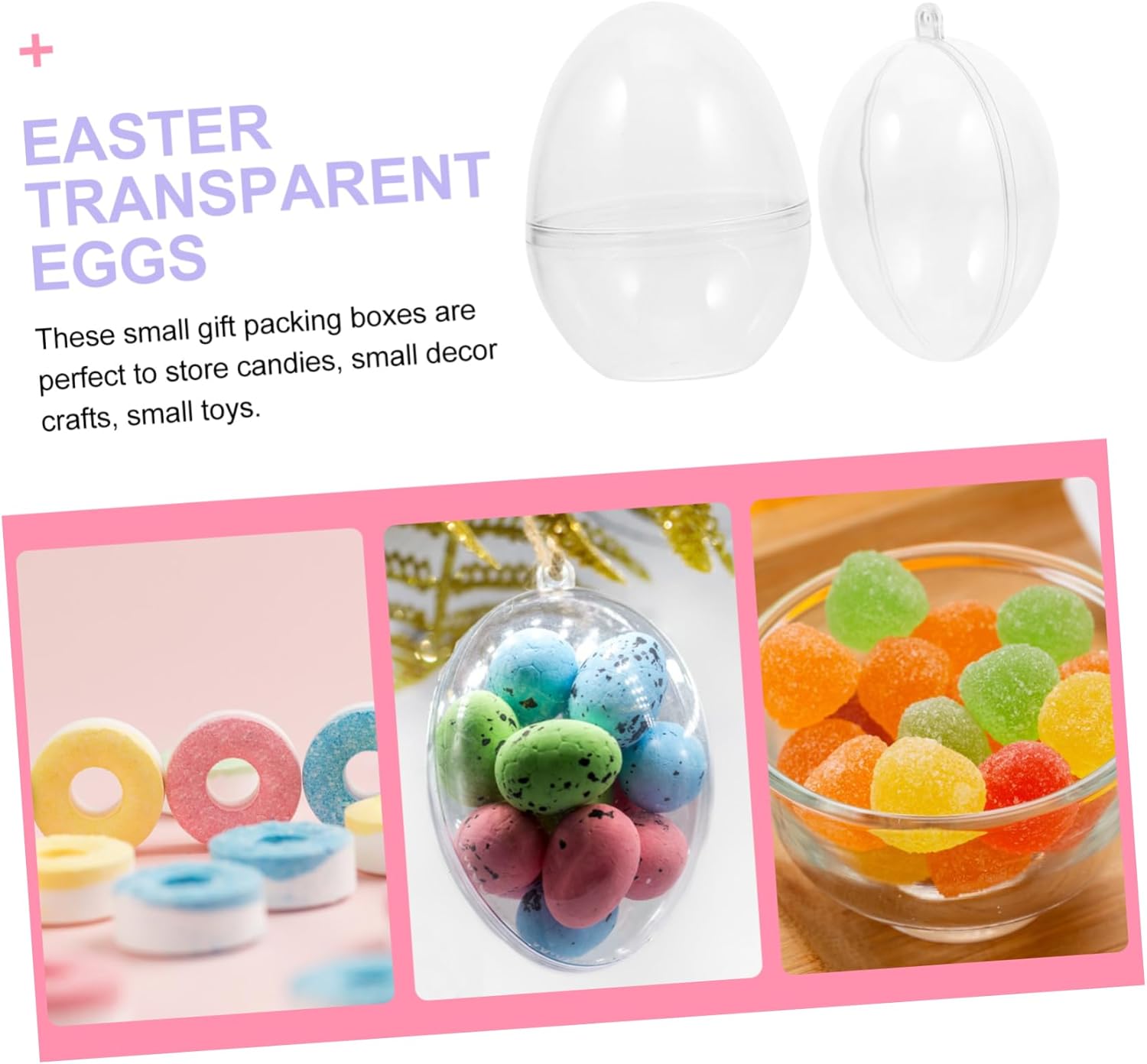 NOLITOY 18pcs Transparent Easter Party Boxes Containers for Candies and Decor Crafts for Easter Gatherings and Celebrations
