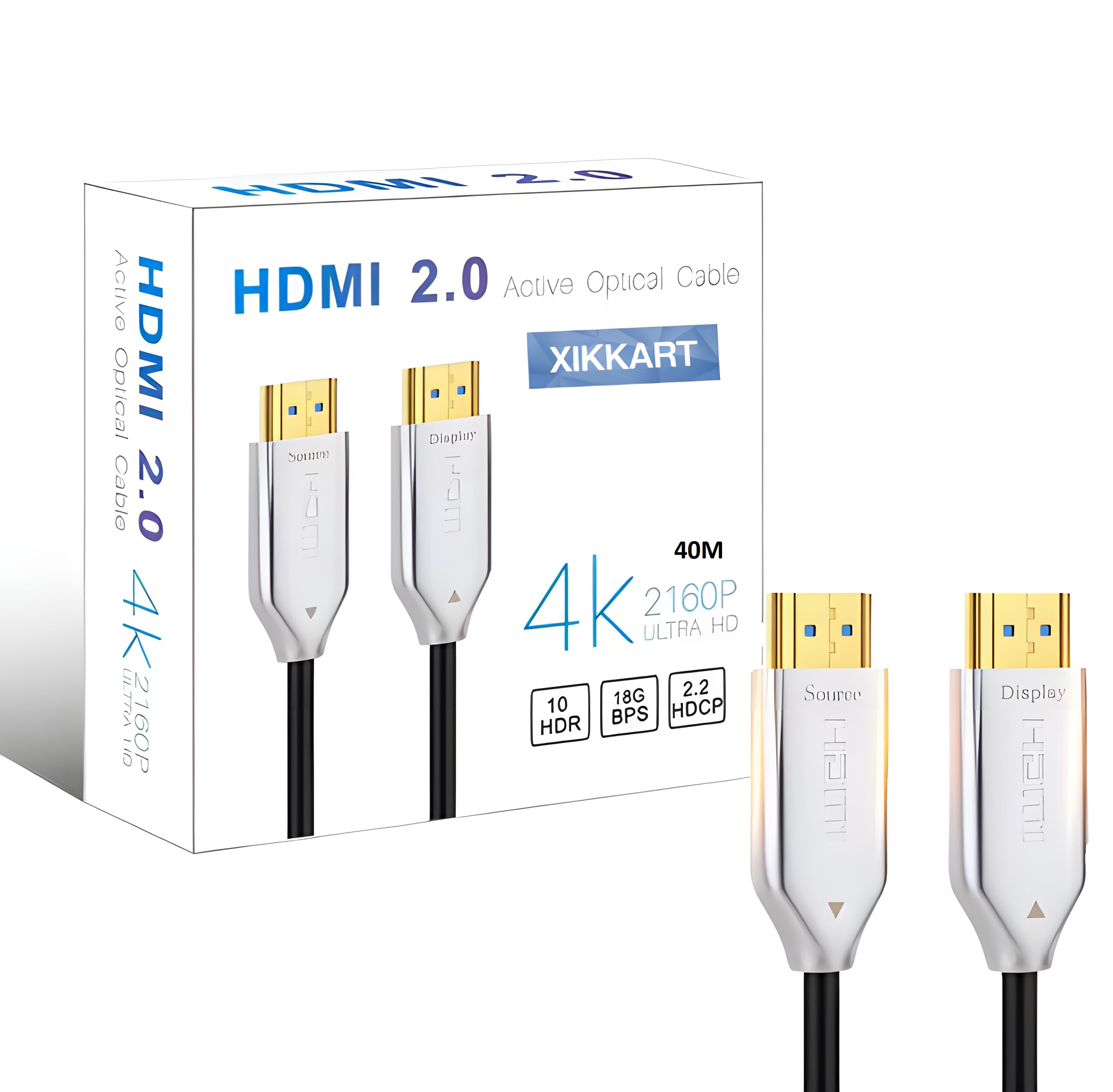 XIKKART HDMI Cable | 4K Fiber, HDMI to HDMI Cable | 40M, (AOC