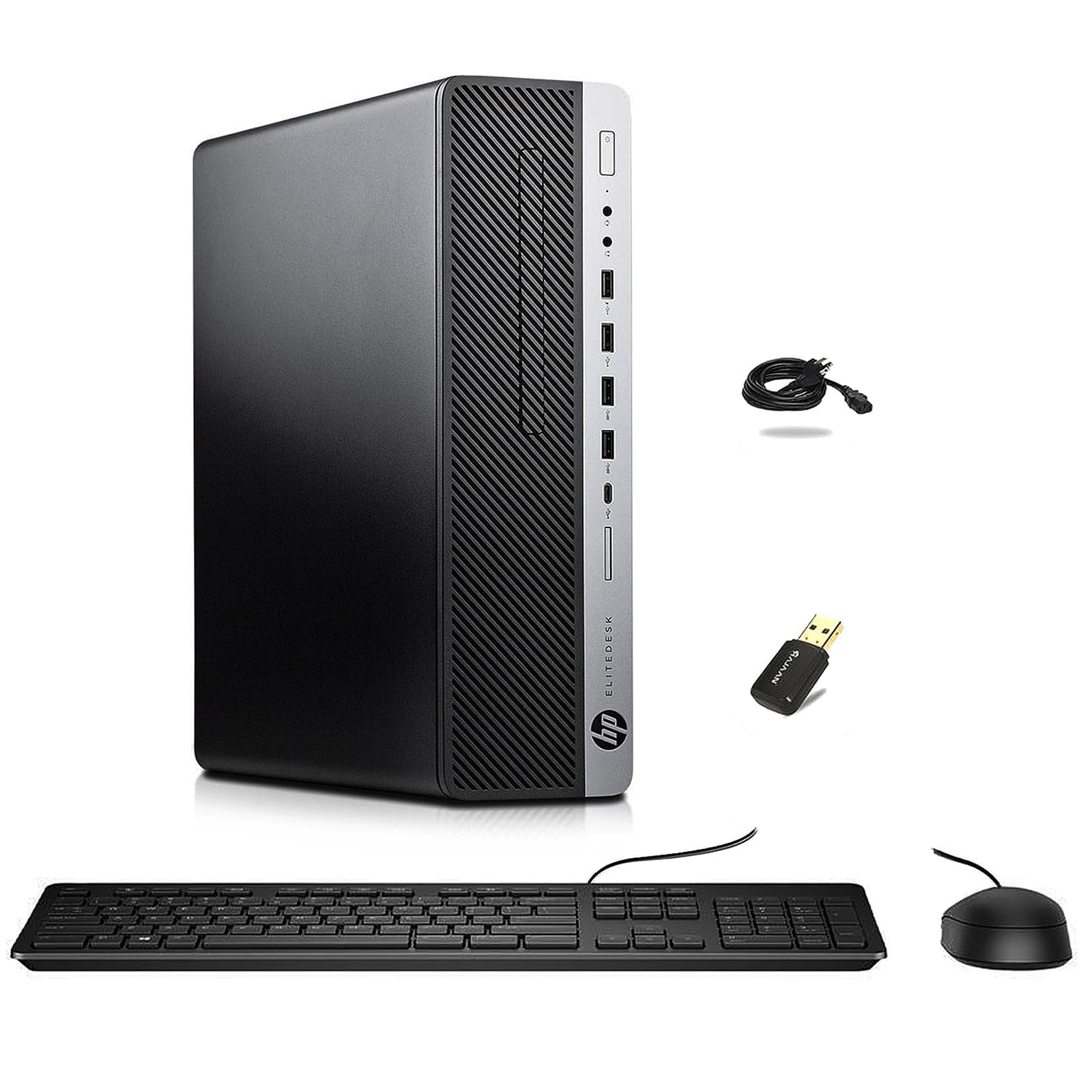 HP EliteDesk 800 G3 SFF Desktop Computer PC, Intel Core i5-6600, 8 GB RAM, SSD da 256 GB, WiFi, Bluetooth, tastiera US QWERTY Windows, 11 Pro (ricondizionato)