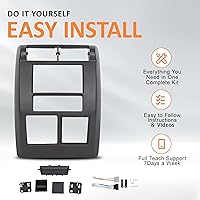 Vista 4 de HECASA Bisel de radio de tablero doble DIN compatible con Jeep Wrangler TJ Radio estéreo 1997-2002 panel central de bisel de tablero