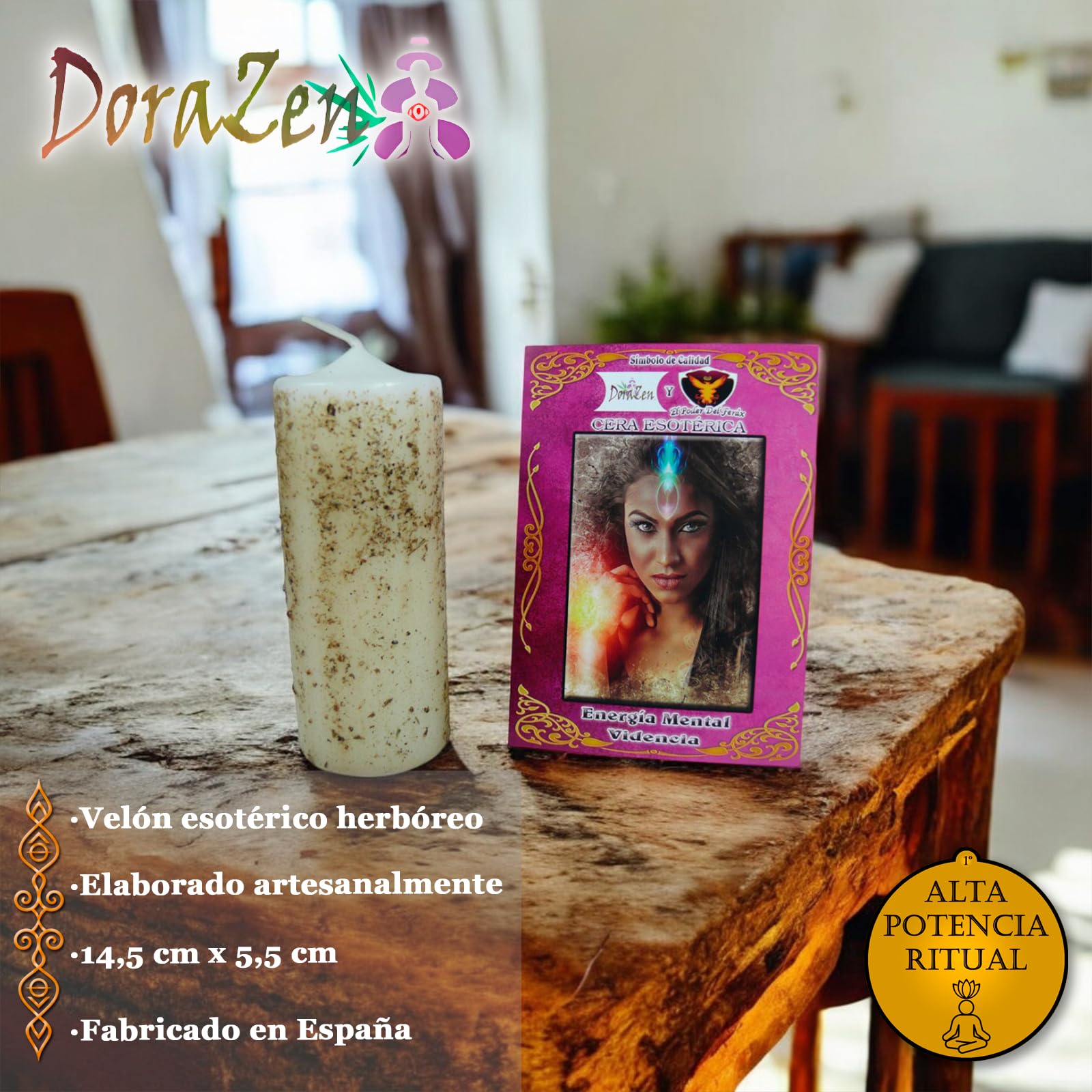 Velón herboreo Energía Mental - Ritual esotérico para aumentar y potenciar la videncia - Las Velas de Mariano