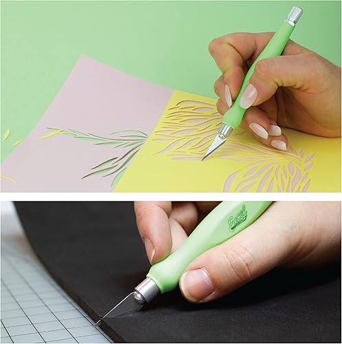 Miniatura 8 de Excel Blades Fit Grip Knife de Excel Blade - Cuchillo ultra afilado con hoja de borde en ángulo de acero al carbono y agarre contorneado de goma -