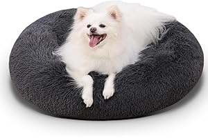 bodiseint Calming Dog Bed Anti-Anxiety Round Donut Dog Beds for Small Dogs