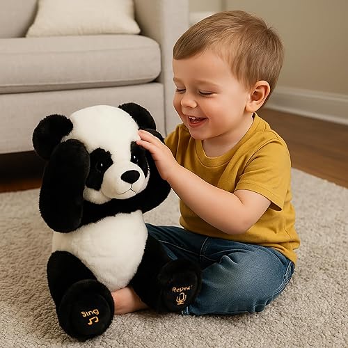 Miniatura 2 de Cuteoy Peek A Boo Panda Bear interactivo repite lo que dices juguete de peluche musical para cantar y hablar adorable regalo de animación eléctrico