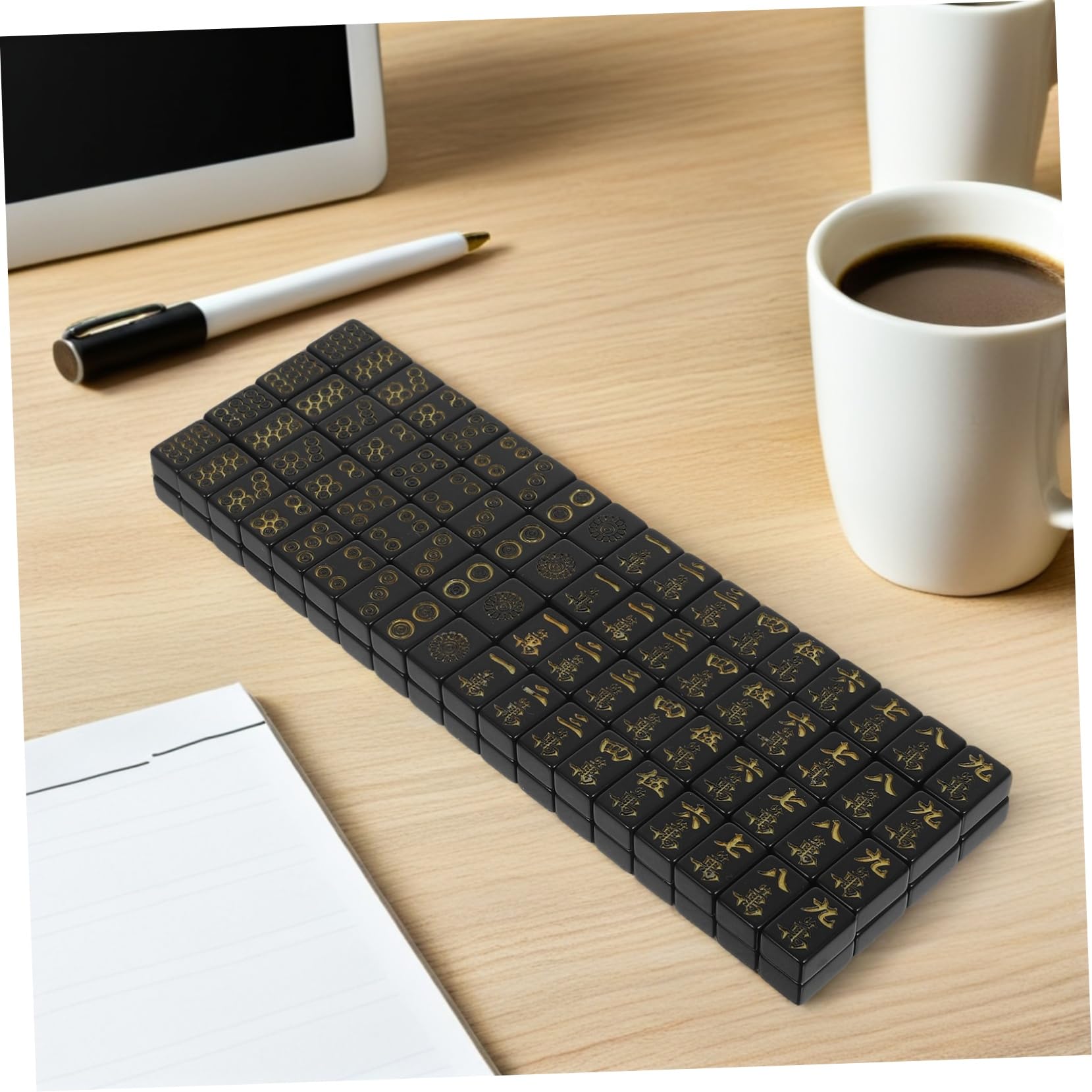 Tragbares Mahjong Reiseset aus Melamin für Unterwegs | Kompaktes Design, Leicht und Platzsparend, für Outdoor Treffen und Reisen